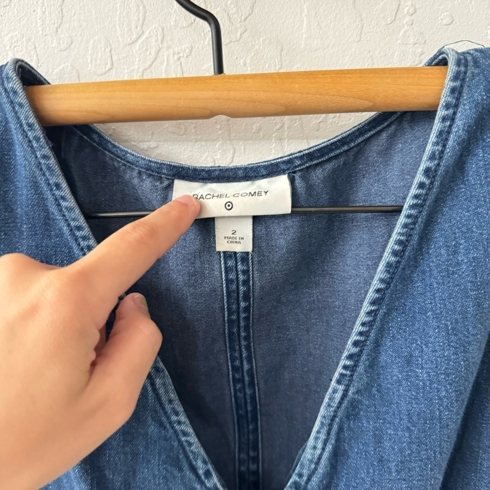 Rachel Comey X Target Denim Sleeveless Jumpsuit Zip Front Size 2 - Picture 6 of 9